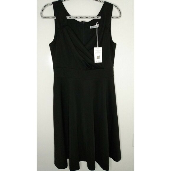 Grace Karin Dresses & Skirts - GRACE KARIN Womens Sz L Black Sleeveless Wrap V Neck A-line Cocktail Party Dress